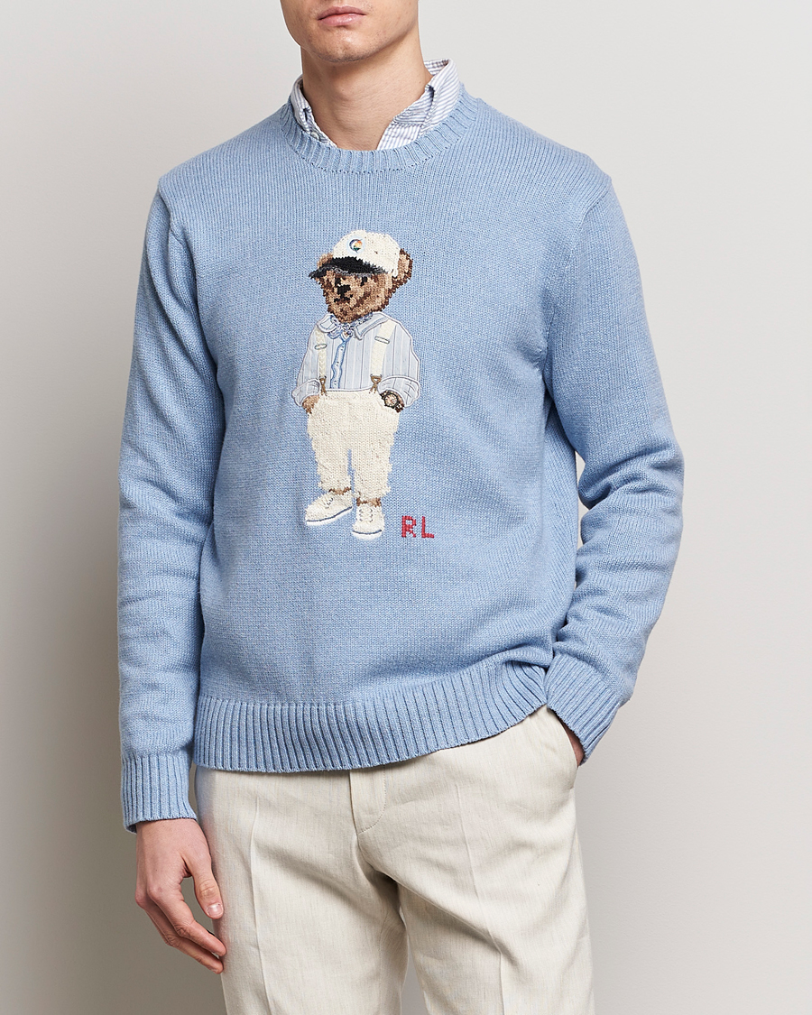 Herren | Neu im Onlineshop | Polo Ralph Lauren | Knitted Hemingway Bear Sweater Driftwood Blue