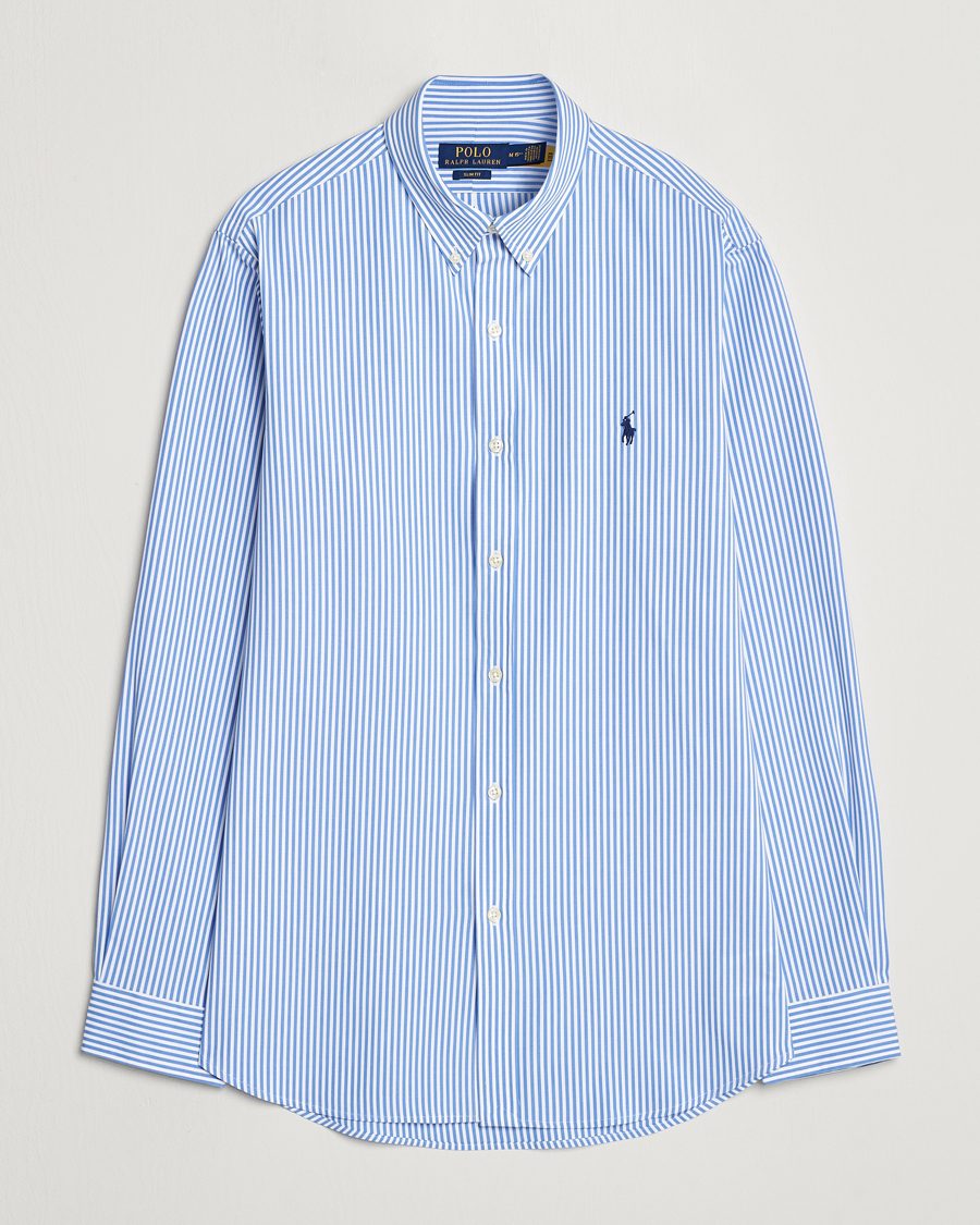 Herren | Hemden | Polo Ralph Lauren | Slim Fit Striped Poplin Shirt Light Blue/White