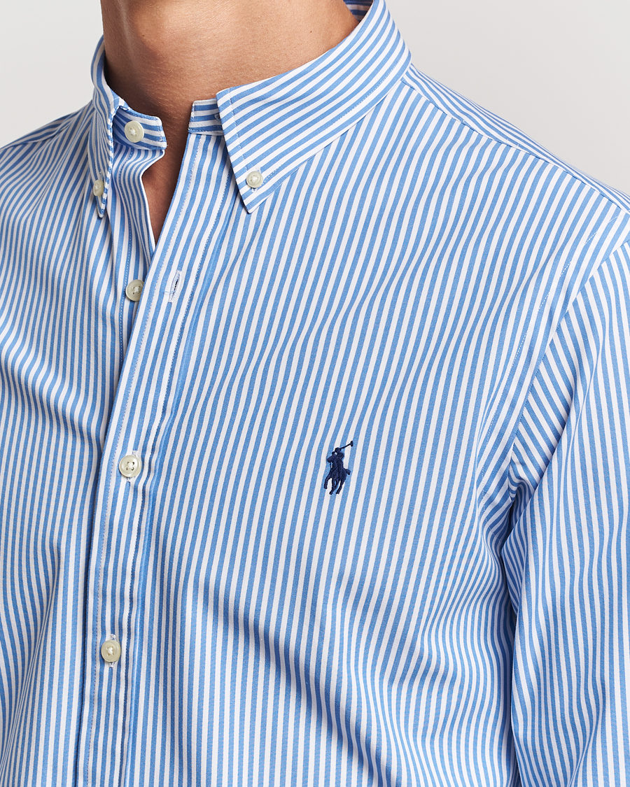 Herren | Hemden | Polo Ralph Lauren | Slim Fit Striped Poplin Shirt Light Blue/White