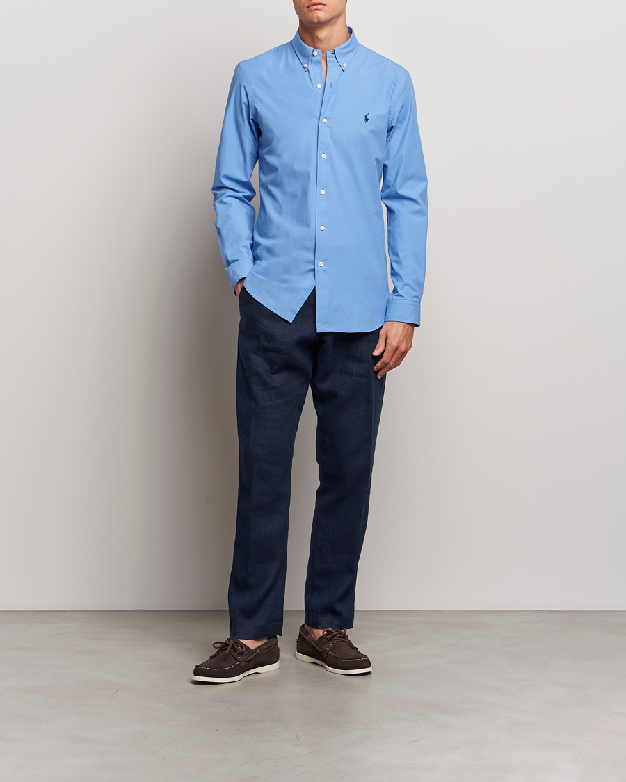 Herren | Hemden | Polo Ralph Lauren | Slim Fit Poplin Shirt Harbor Island Blue