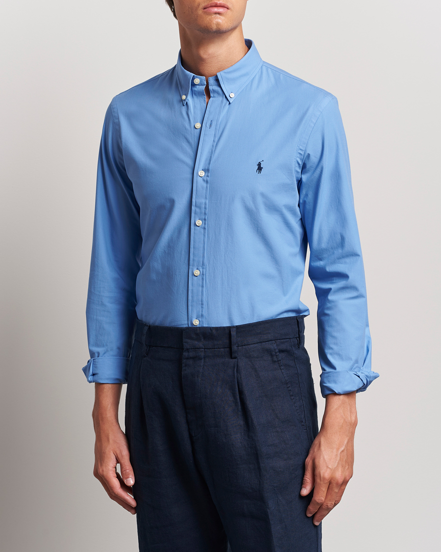 Herren |  | Polo Ralph Lauren | Slim Fit Poplin Shirt Harbor Island Blue