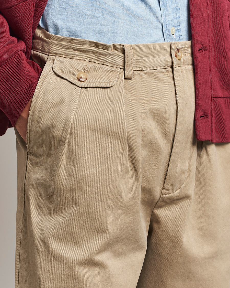Herren | Hosen | Polo Ralph Lauren | Rustic Twill Pleated Worker Trousers RL Khaki