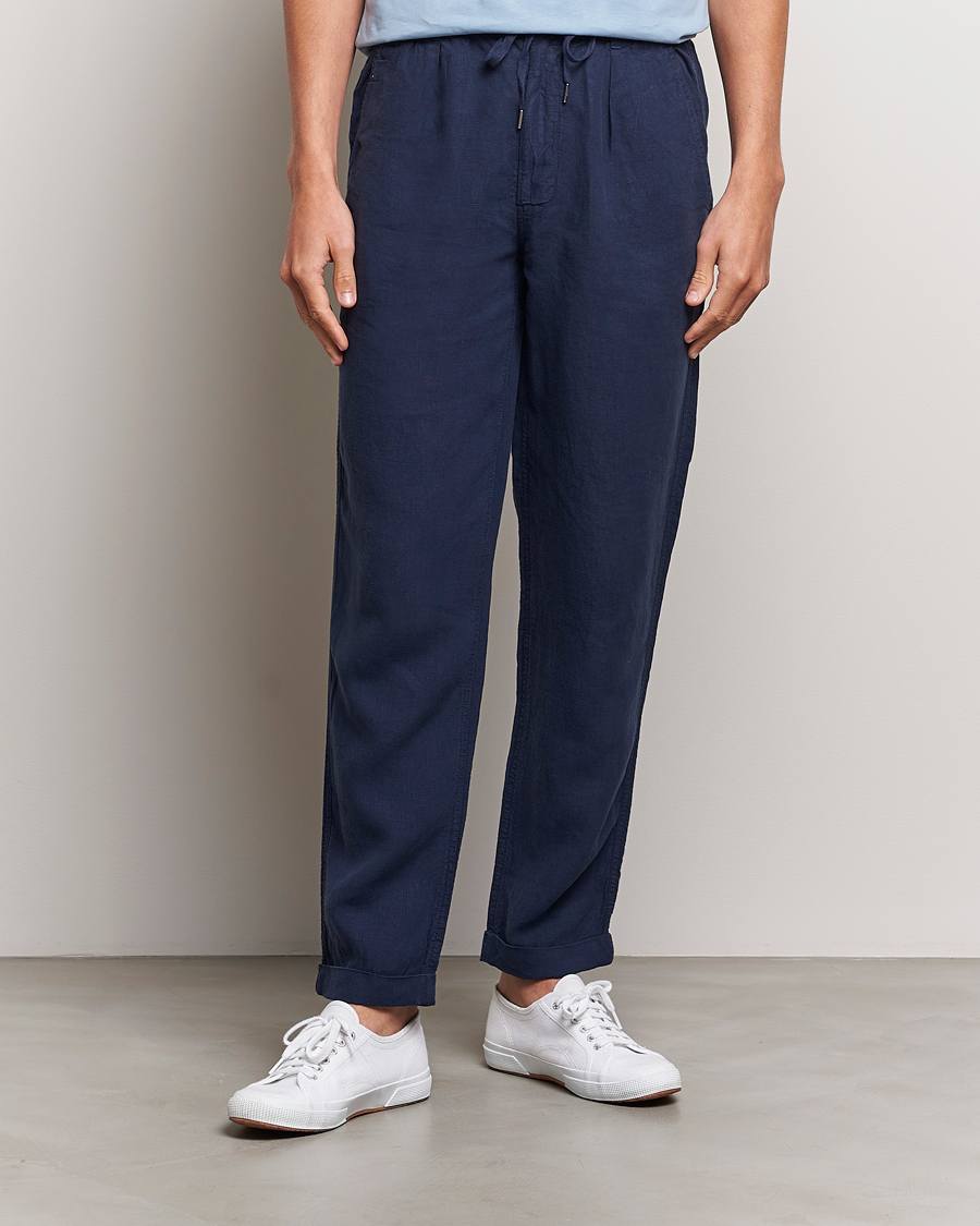 Herren | The Linen Lifestyle | Polo Ralph Lauren | Prepster Linen Trousers Newport Navy