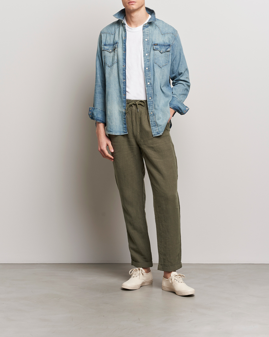 Herren | Hosen | Polo Ralph Lauren | Prepster Linen Trousers Thermal Green
