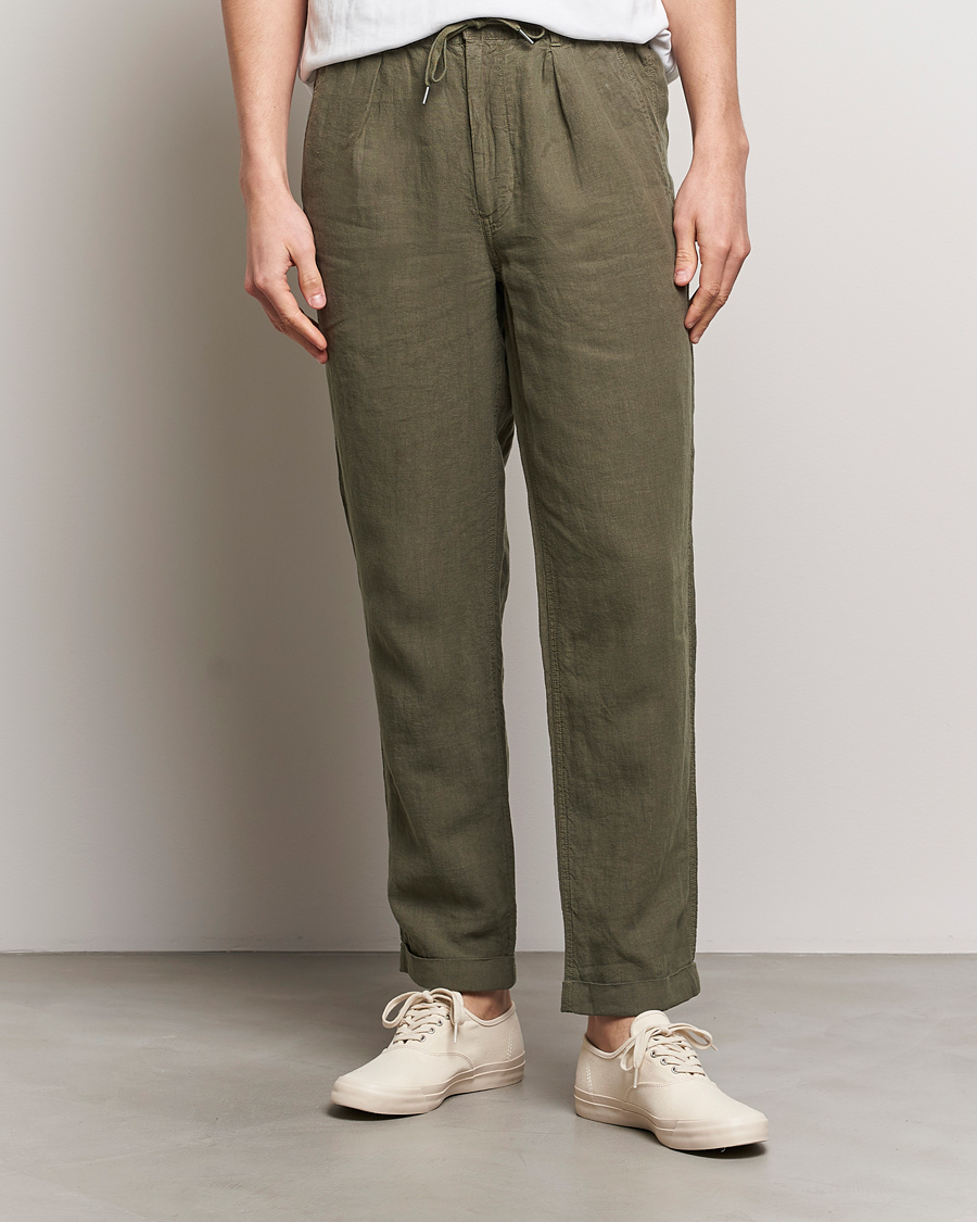 Herren | Leinenhosen | Polo Ralph Lauren | Prepster Linen Trousers Thermal Green