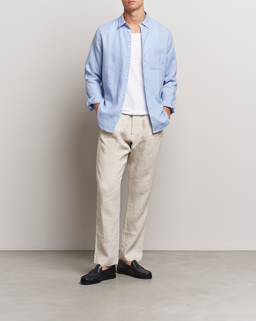 Herren | Hemden | Samsøe Samsøe | Liam Linen Shirt Brunnera Blue