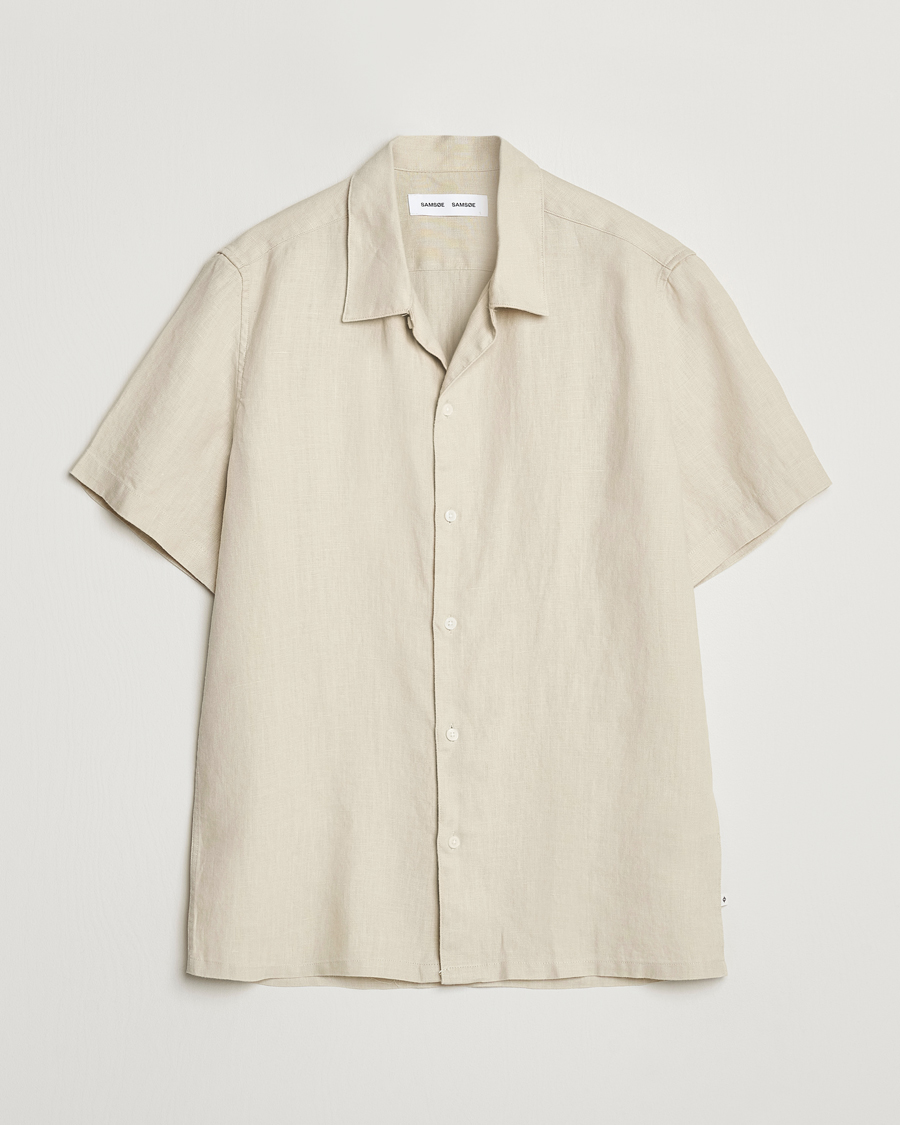 Herren | Hemden | Samsøe Samsøe | Saavan Linen Short Sleeve Shirt Castle Wall