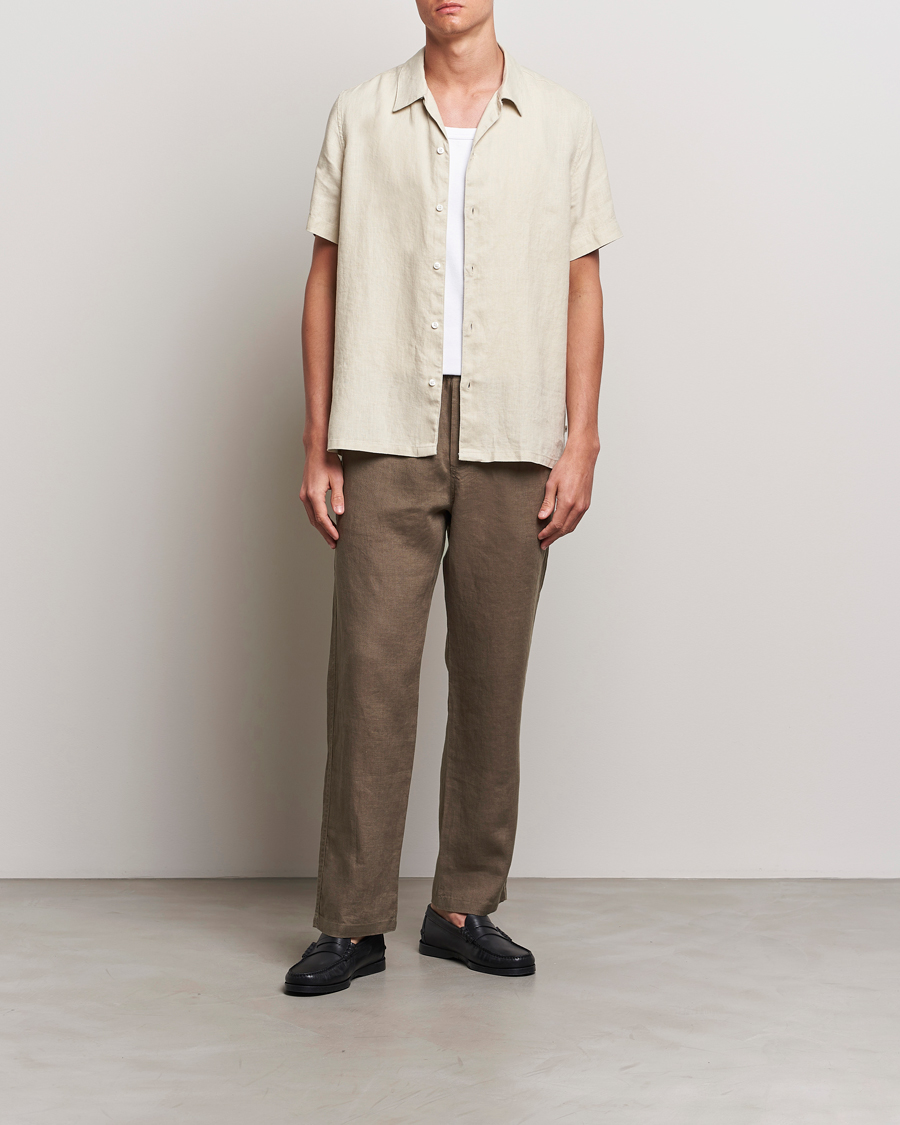 Herren | Hemden | Samsøe Samsøe | Saavan Linen Short Sleeve Shirt Castle Wall