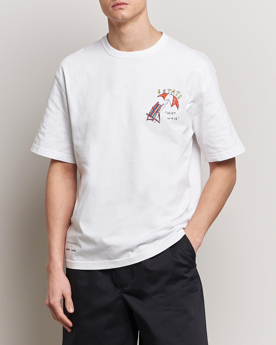Herren | T-Shirts | Samsøe Samsøe | Sagiotto Printed Crew Neck T-Shirt White Estate