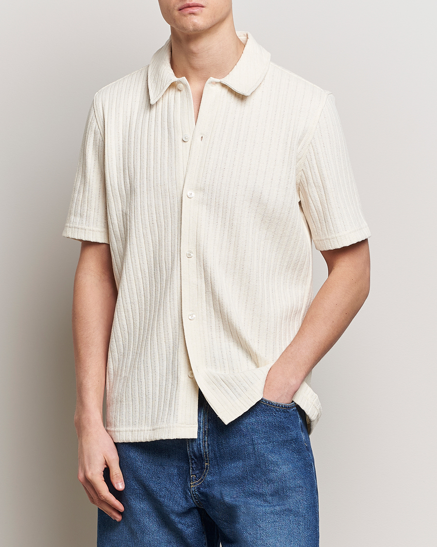 Herren | Freizeithemden | Samsøe Samsøe | Sakvistbro Structured Short Sleeve Shirt Clear Cream
