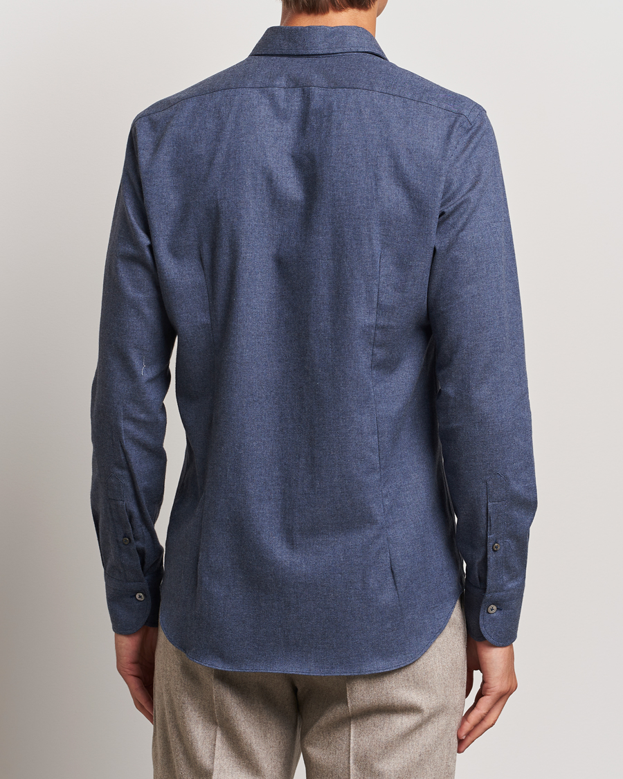Herren | Hemden | Grigio | Washed Flannel Shirt Navy