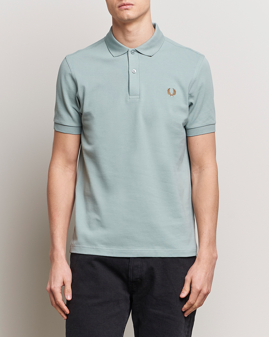 Herren | Best of British | Fred Perry | Plain Polo Shirt Silver Blue
