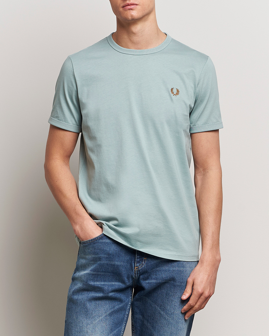 Herren |  | Fred Perry | Ringer T-Shirt Silver Blue