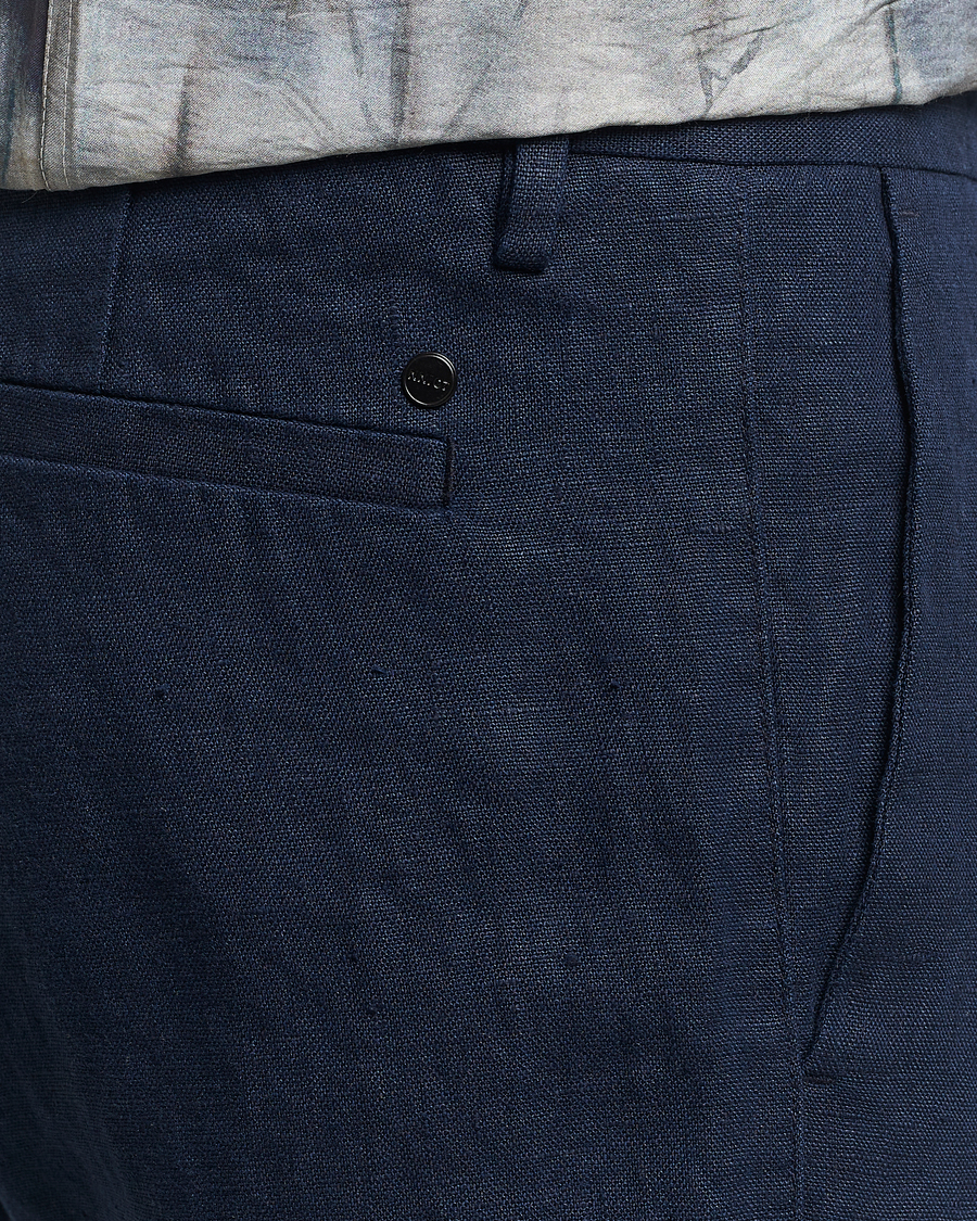 Herren | Hosen | NN07 | Theo Linen Trousers Navy Blue