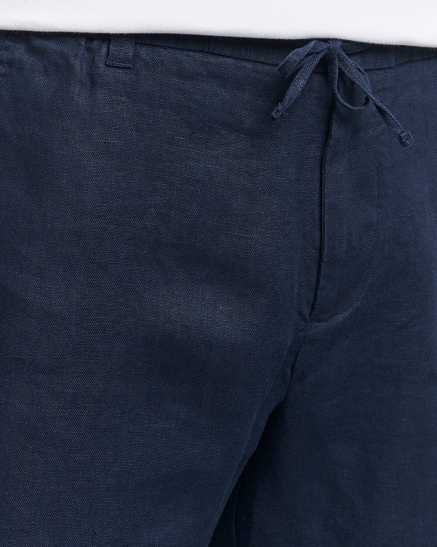 Herren | Shorts | NN07 | Seb Linen Drawstring Shorts Navy Blue