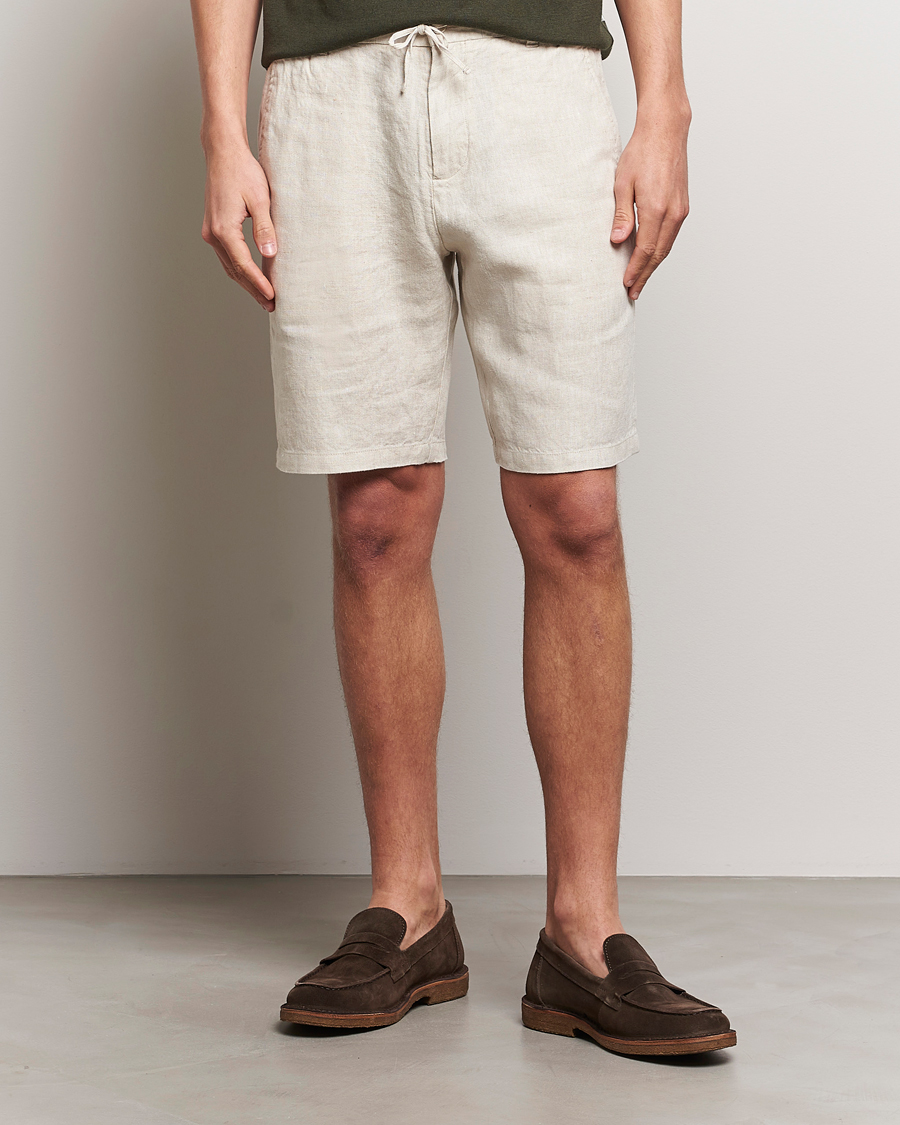 Herr | Linneshorts | NN07 | Seb Linen Drawstring Shorts Oat