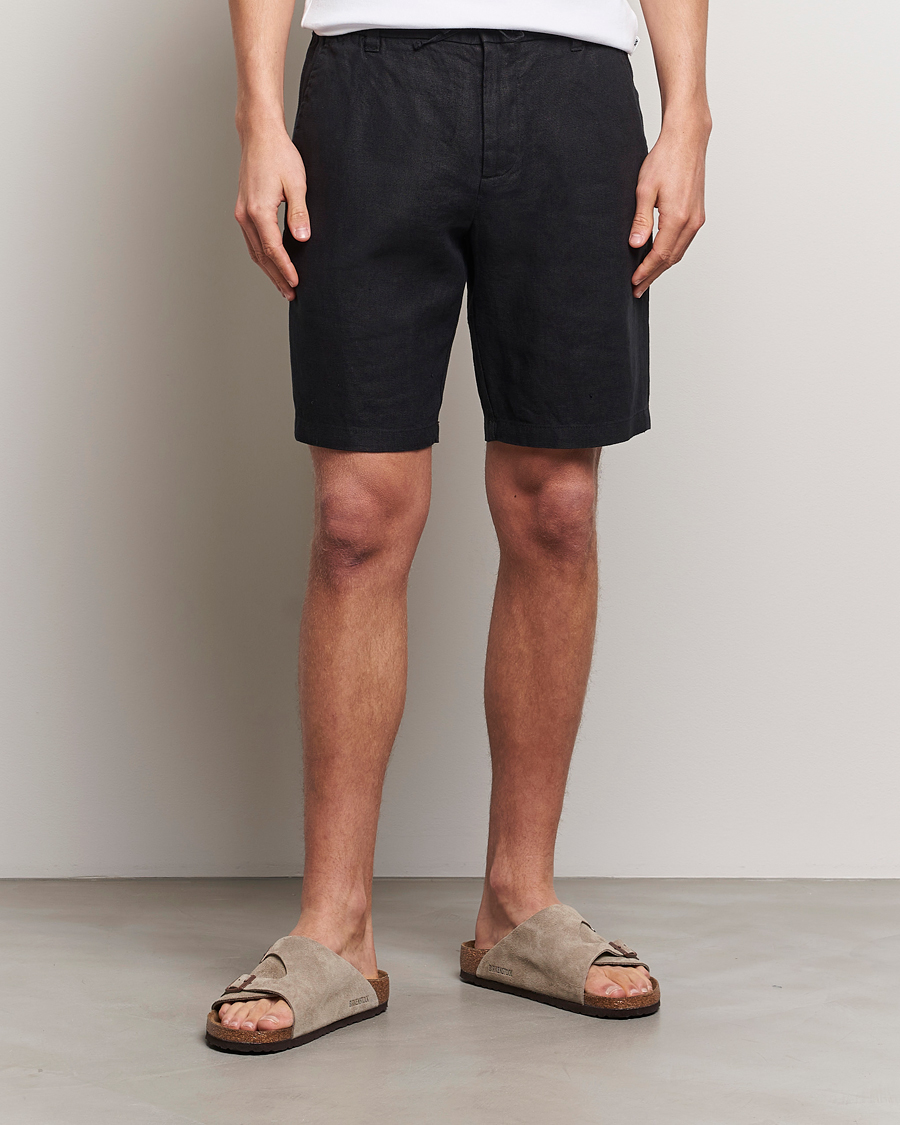 Herren |  | NN07 | Seb Linen Drawstring Shorts Black