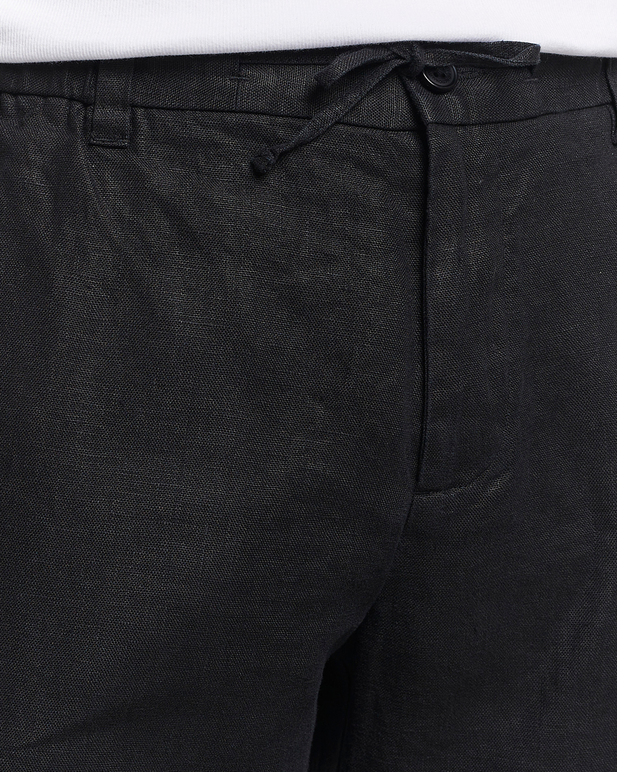 Herren | Shorts | NN07 | Seb Linen Drawstring Shorts Black