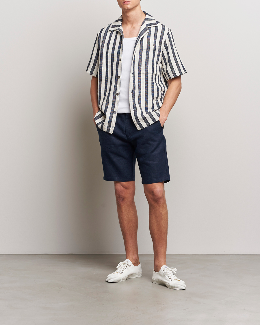 Herren | Shorts | NN07 | Crown Linen Shorts Navy Blue