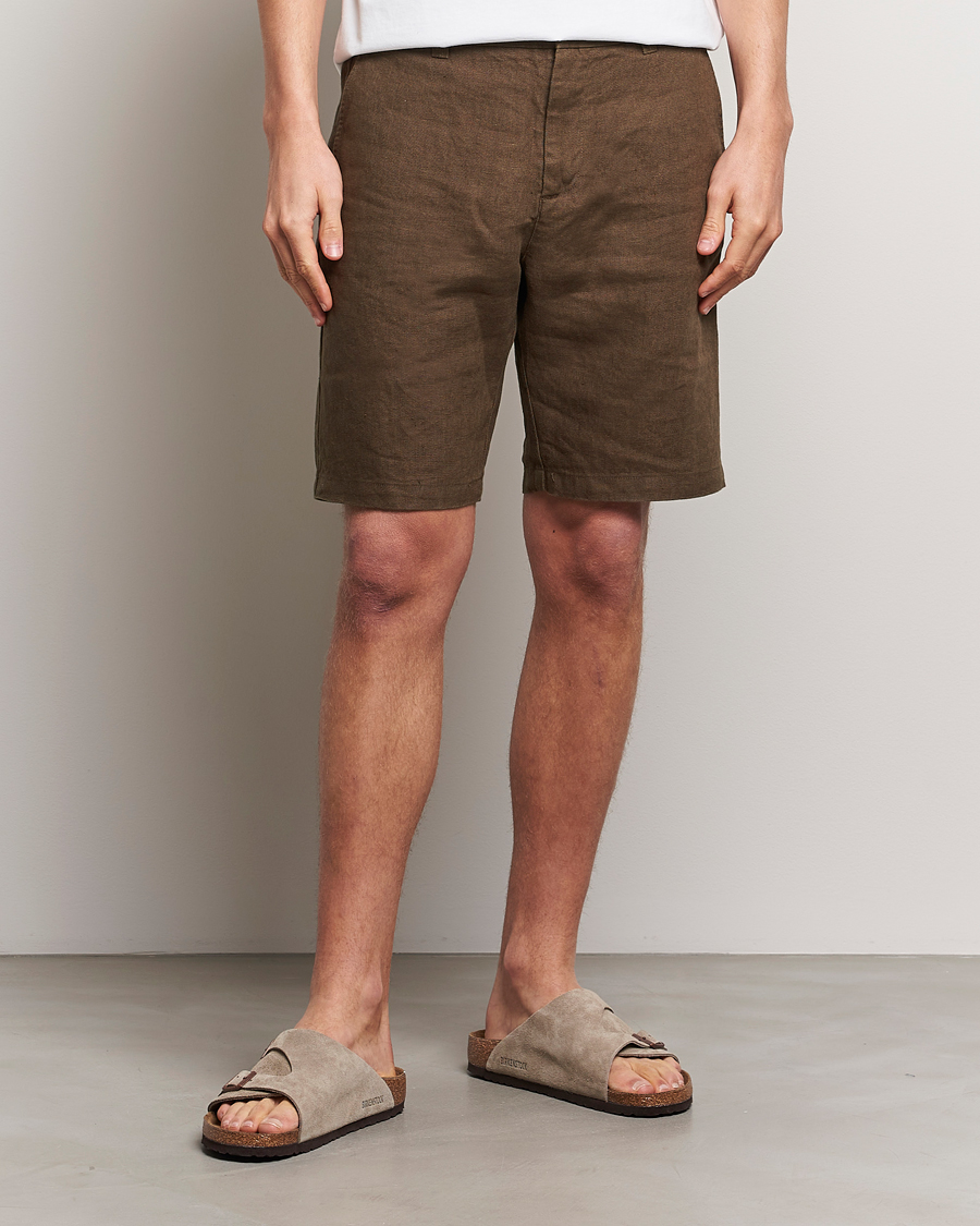 Herren | Neue Produktbilder | NN07 | Crown Linen Shorts Cocoa Brown