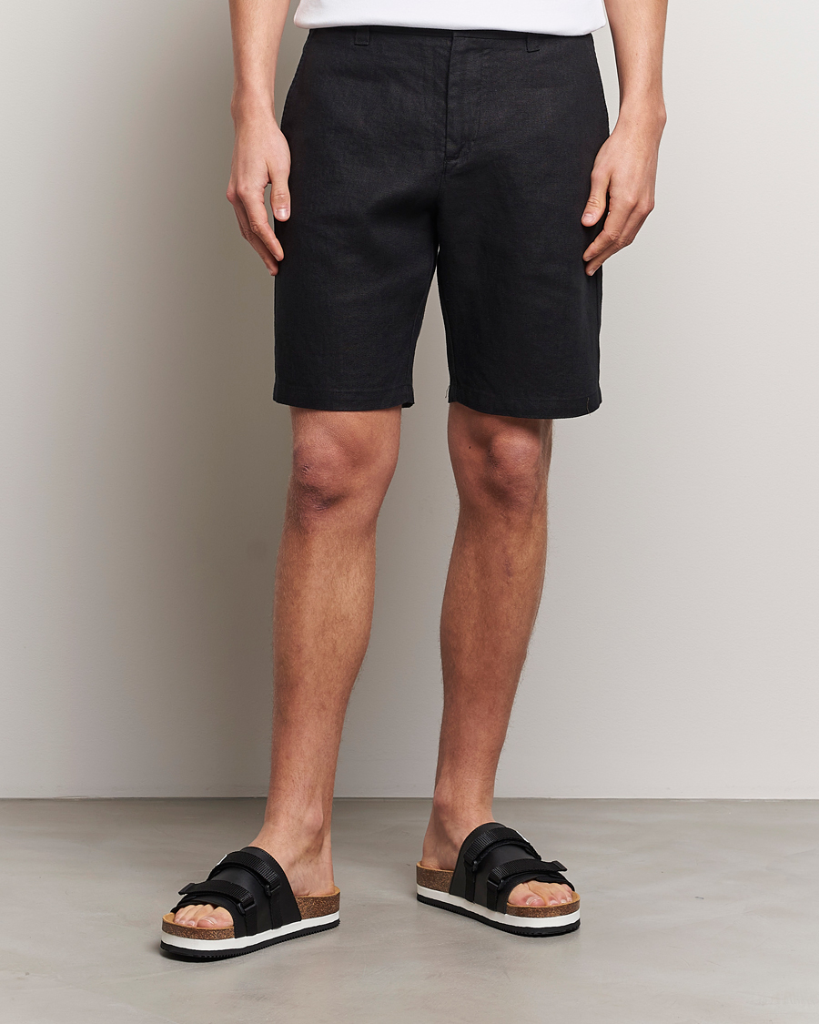 Herren | Leinenshorts | NN07 | Crown Linen Shorts Black