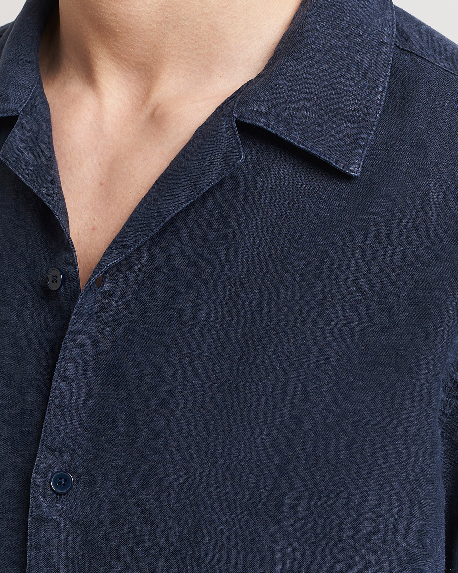 Herren | Hemden | NN07 | Julio Linen Resort Shirt Navy Blue