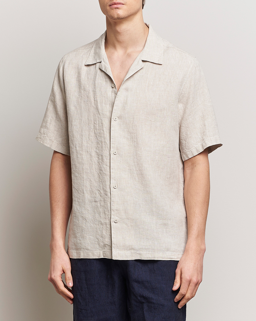 Herren | Kurzarmhemden | NN07 | Julio Linen Resort Shirt Oat