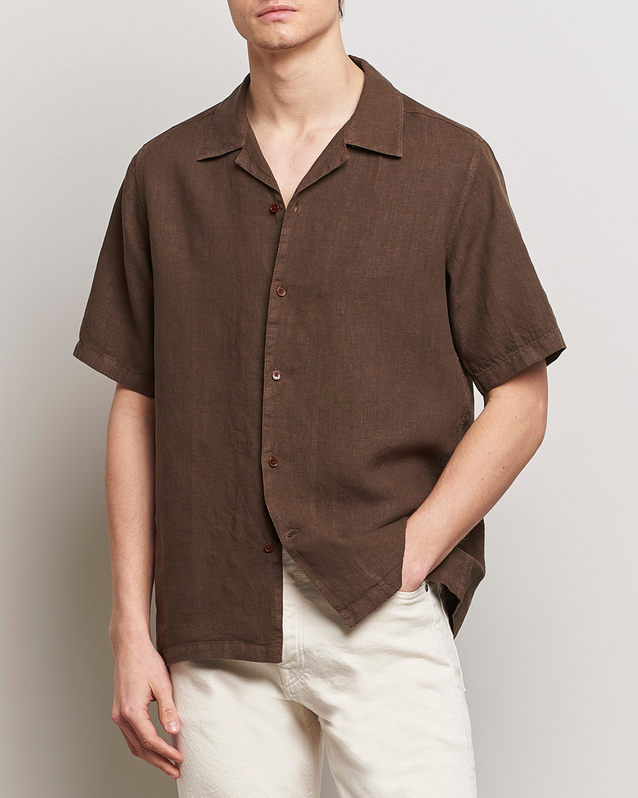 Herren | Business & Beyond | NN07 | Julio Linen Resort Shirt Cocoa Brown