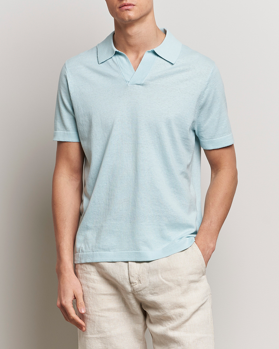 Herren |  | NN07 | Ryan Cotton/Linen Polo Winter Sky