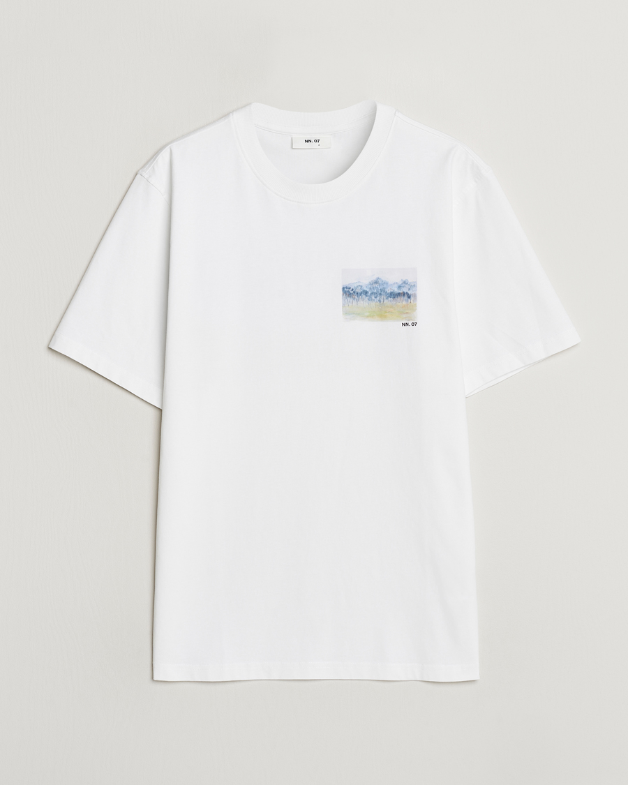 Herren | T-Shirts | NN07 | Adam Printed Crew Neck T-Shirt White