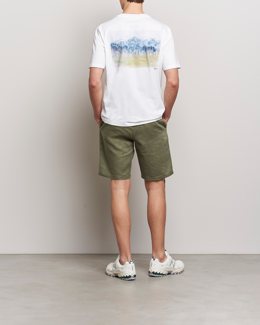 Herren | T-Shirts | NN07 | Adam Printed Crew Neck T-Shirt White