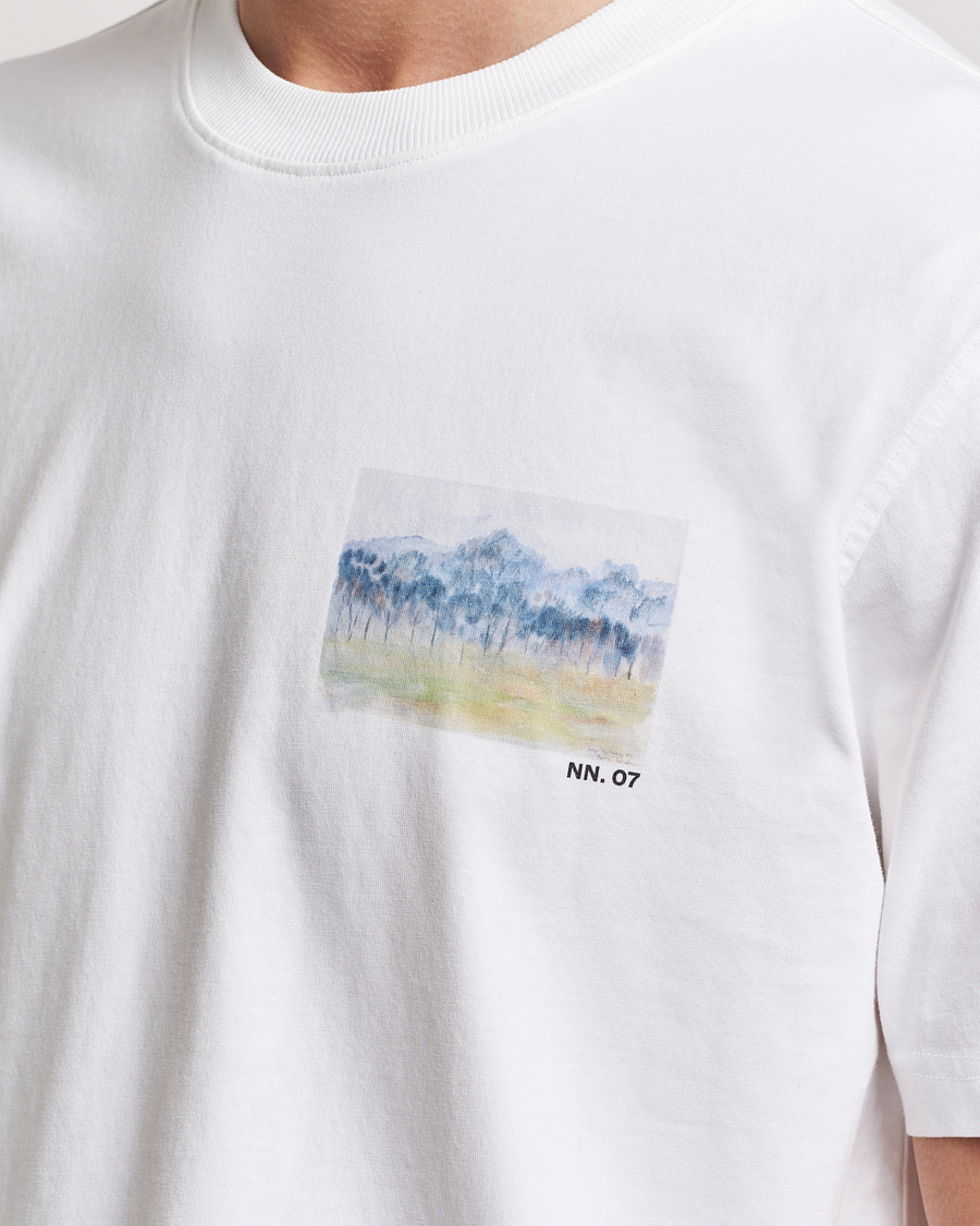 Herren | T-Shirts | NN07 | Adam Printed Crew Neck T-Shirt White