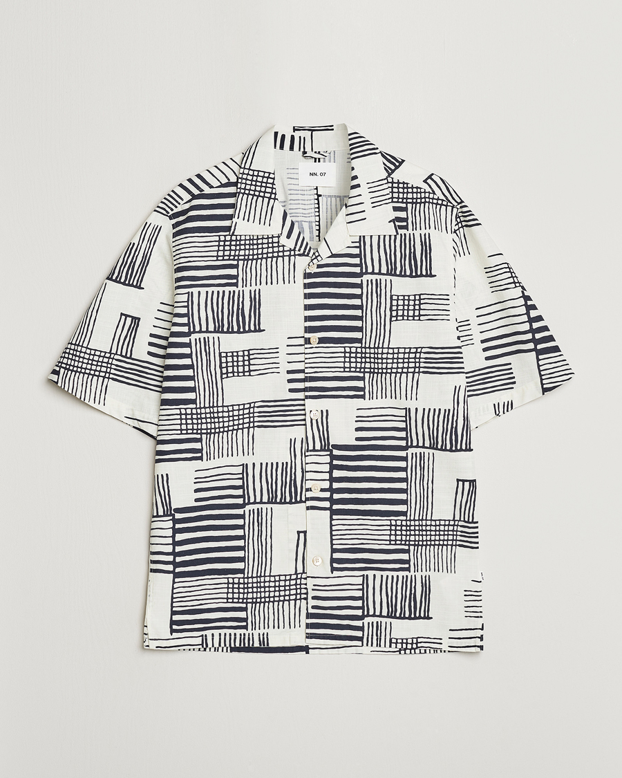 Herren | Hemden | NN07 | Ole Printed Short Sleeve Shirt Black Multi