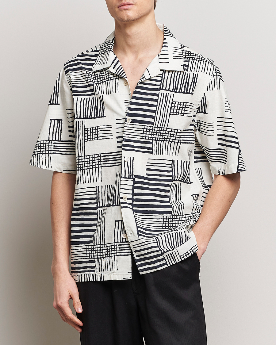 Herren | Neu im Onlineshop | NN07 | Ole Printed Short Sleeve Shirt Black Multi