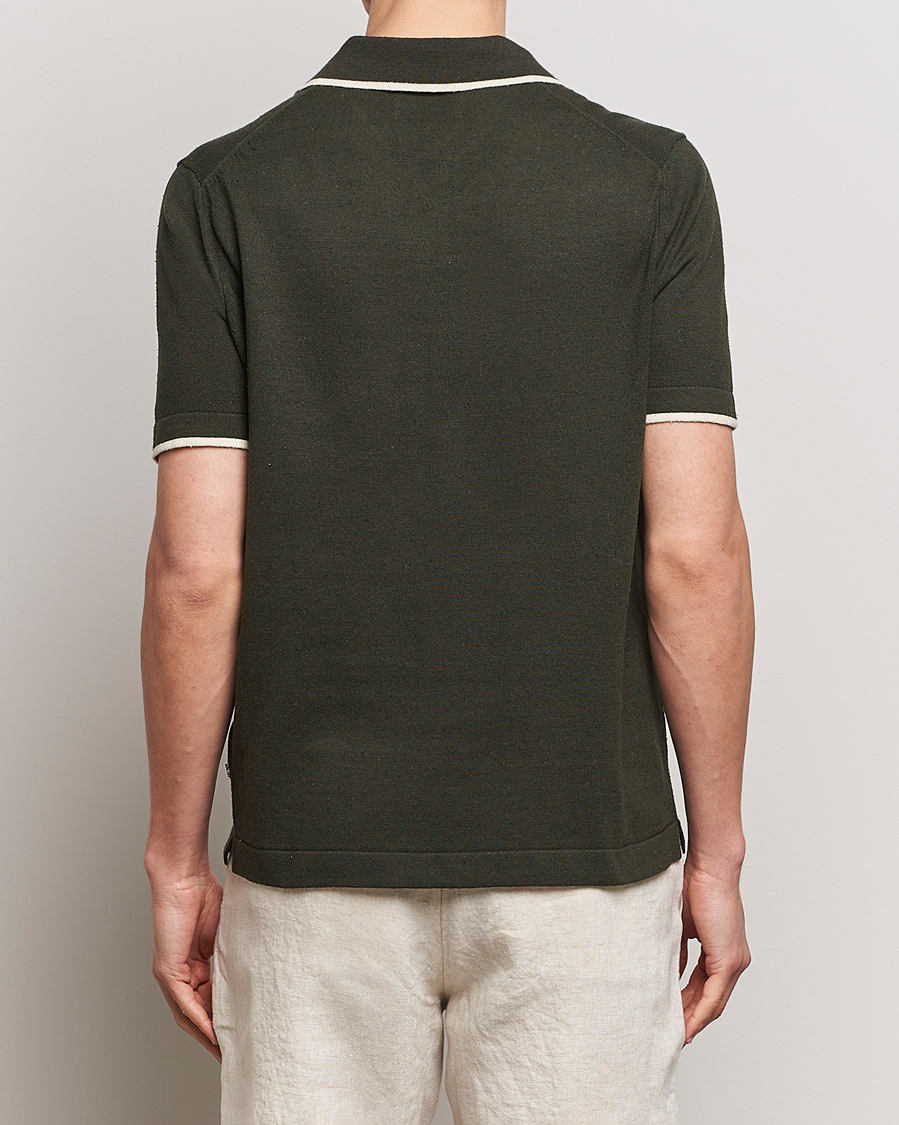 Herren | Poloshirts | NN07 | Damon Silk/Cotton Knitted Polo Rosin Green