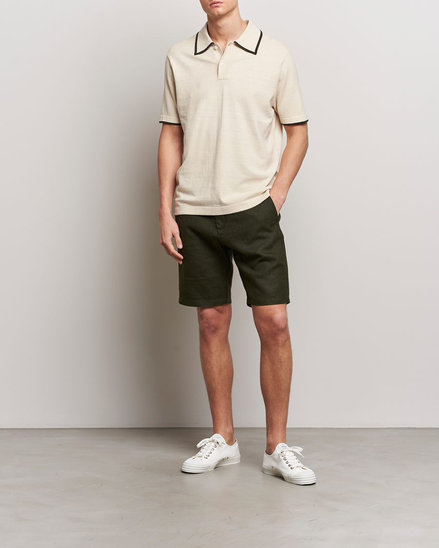 Herren | Poloshirts | NN07 | Damon Silk/Cotton Knitted Polo Oat