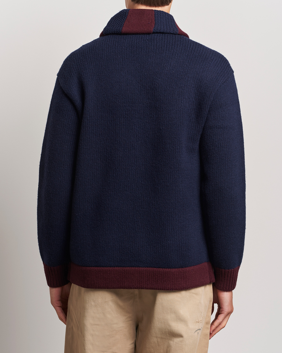 Herren | Pullover | Polo Ralph Lauren | Varsity Wool Shawl Cardigan Aviator Navy Combo