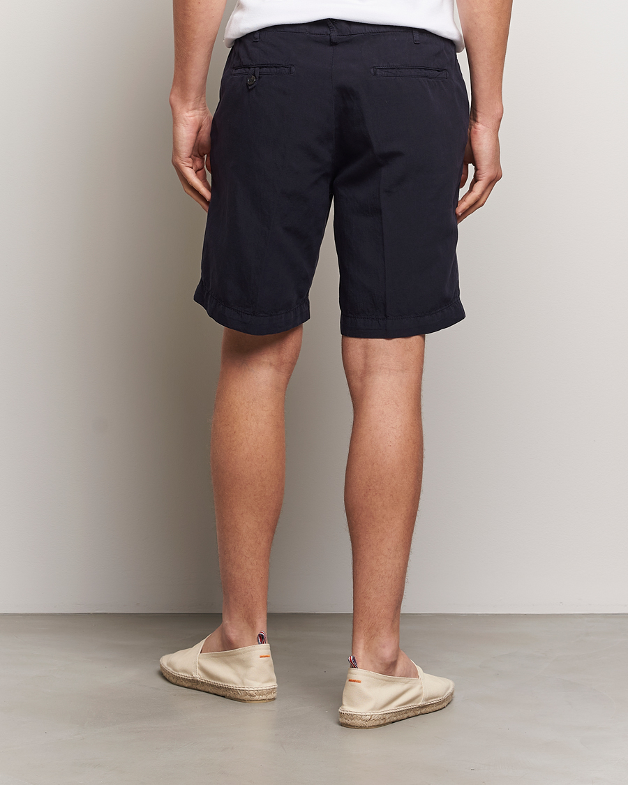 Herren | Shorts | Oscar Jacobson | Poggio Washed Linen Shorts Navy