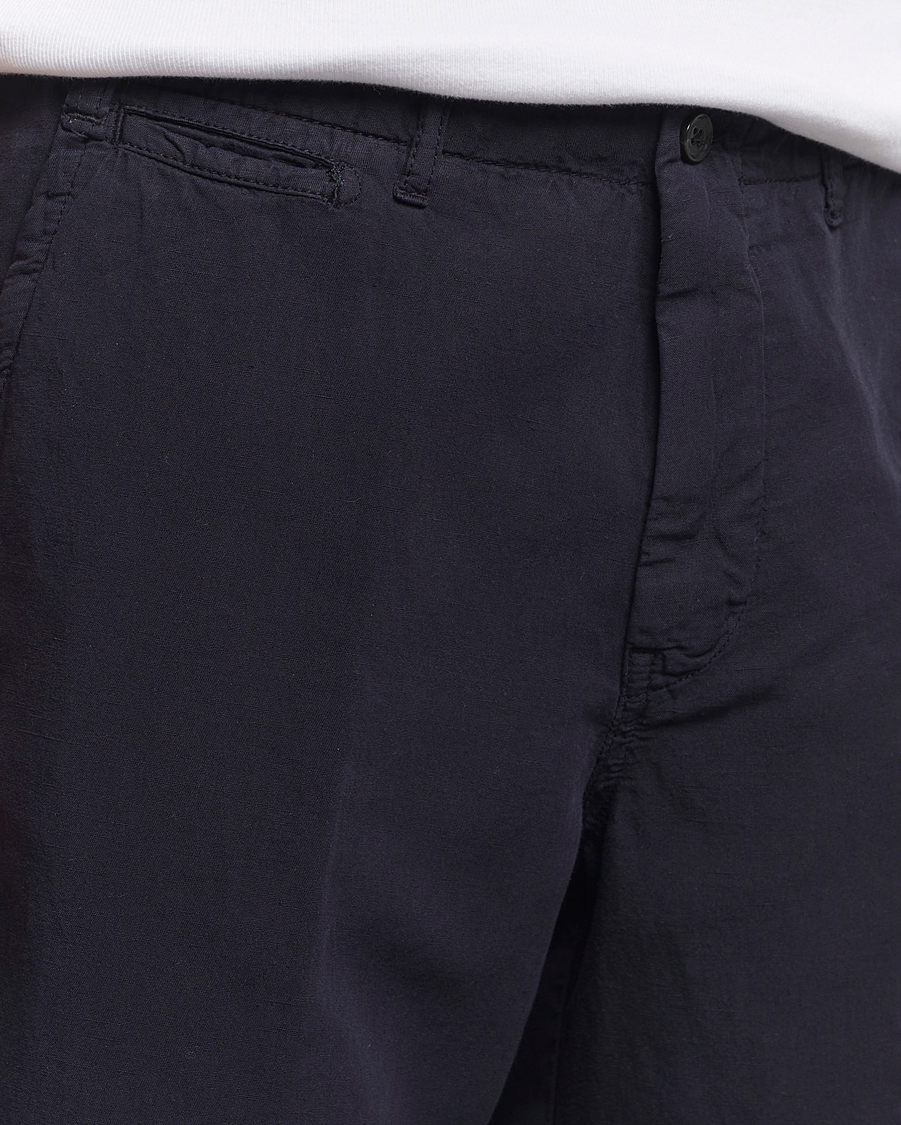 Herren | Shorts | Oscar Jacobson | Poggio Washed Linen Shorts Navy