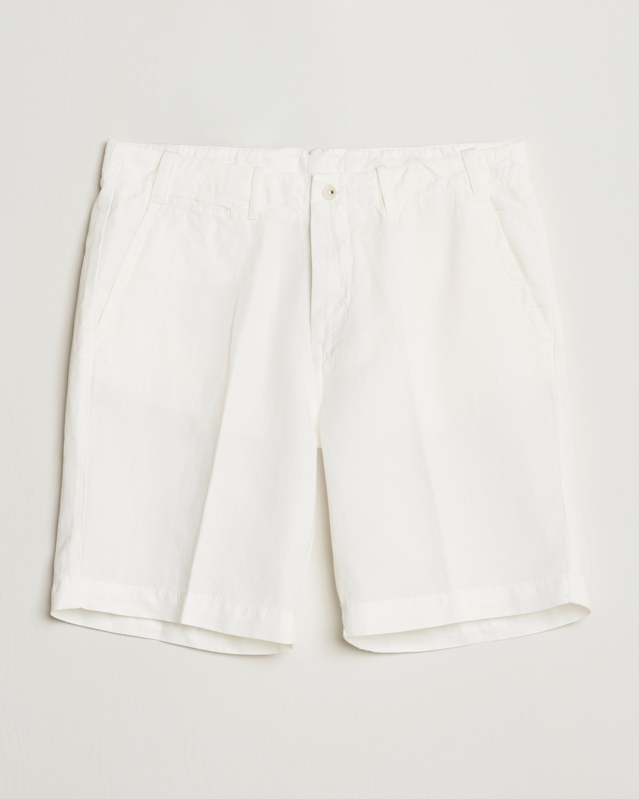 Herren | Shorts | Oscar Jacobson | Poggio Washed Linen Shorts White