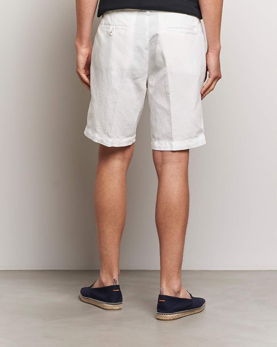 Herren | Shorts | Oscar Jacobson | Poggio Washed Linen Shorts White