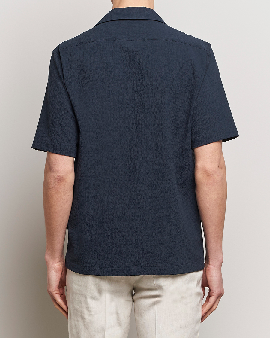 Herren | Hemden | Oscar Jacobson | Hanks Reg Seersucker Shirt Navy