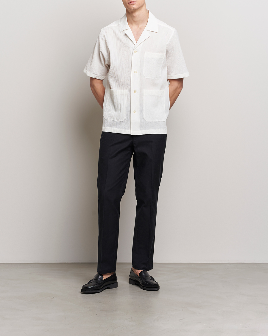 Herren | Hemden | Oscar Jacobson | Hanks Reg Seersucker Shirt White
