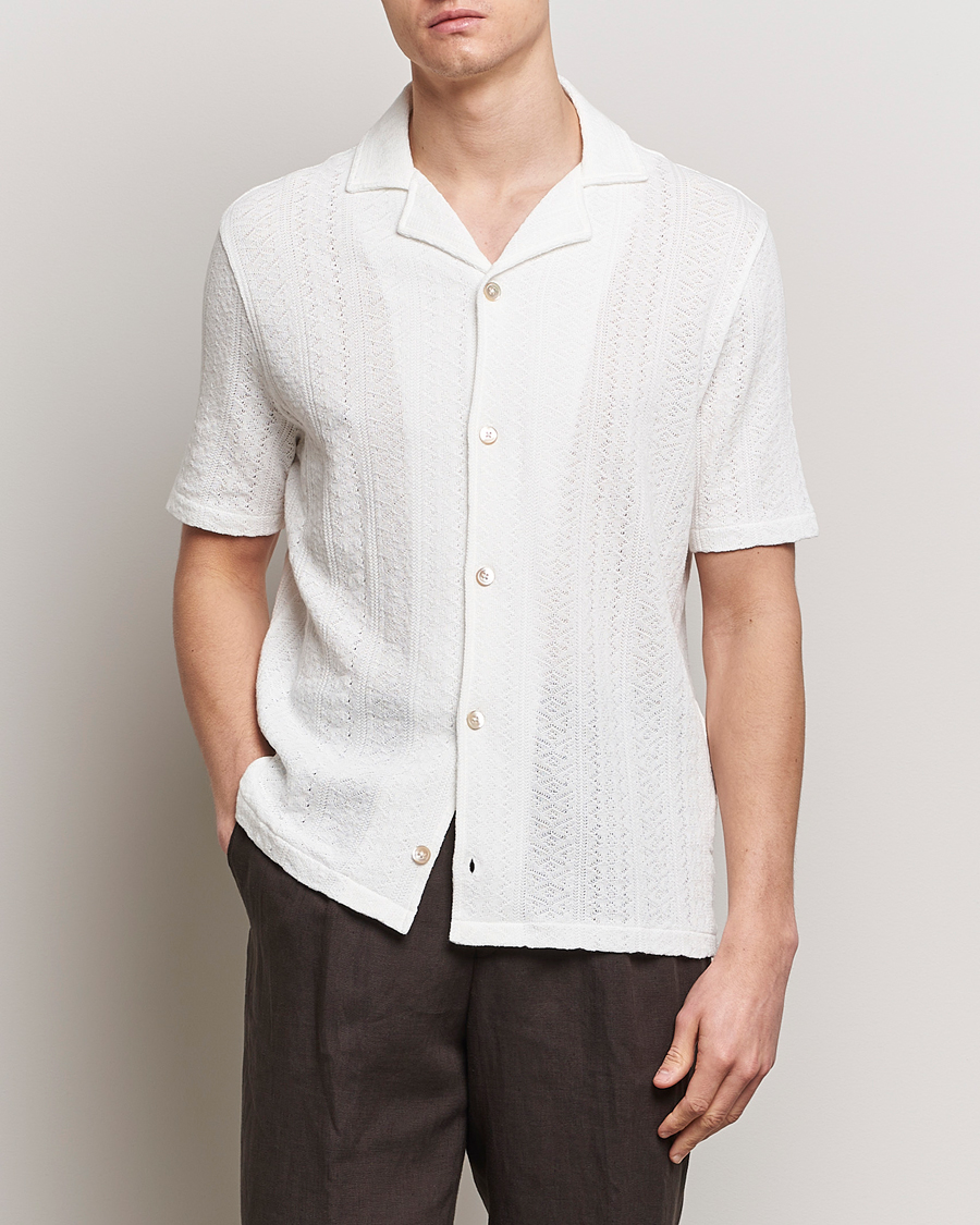 Herr | Kläder | Oscar Jacobson | Mattis Reg Knitted Shirt White