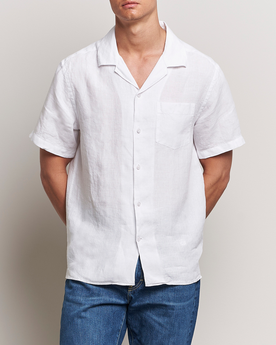 Herr | Casual | J.Lindeberg | Elio Linen Melange Shirt White