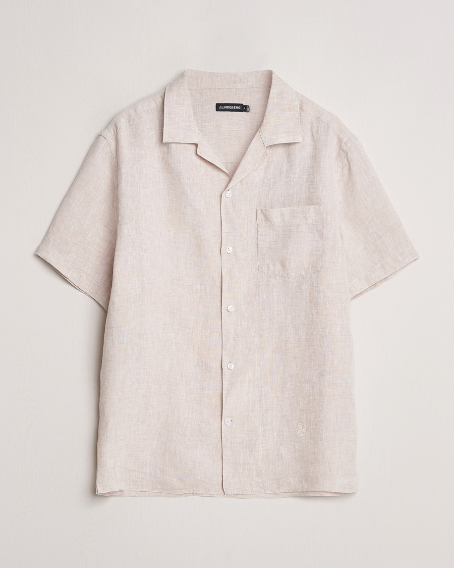 Herren | Hemden | J.Lindeberg | Elio Linen Melange Shirt Safari Beige