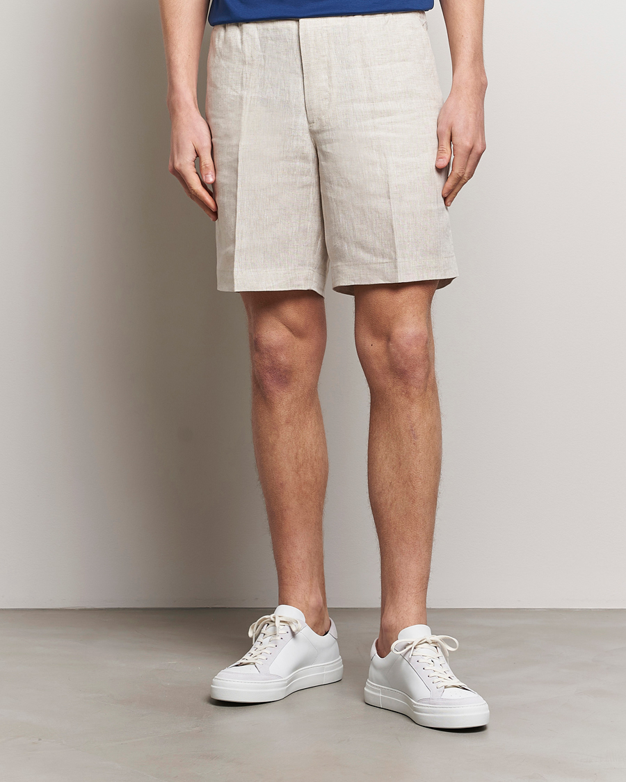 Herren | Shorts | J.Lindeberg | Baron Linen Shorts Safari Beige