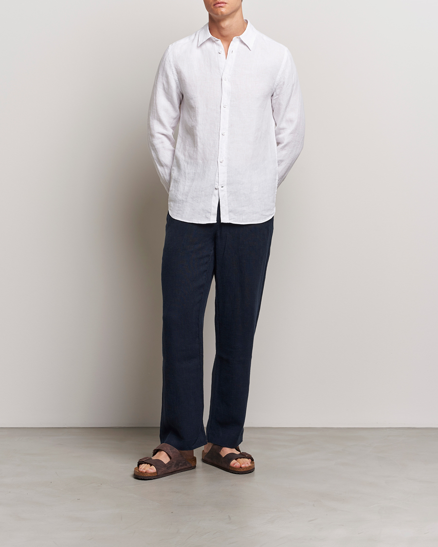 Herren | Hemden | J.Lindeberg | Slim Linen Melange Shirt White