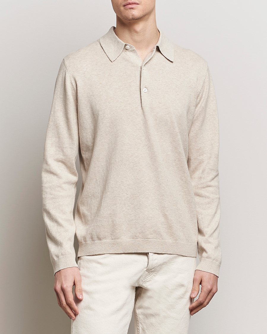 Herren |  | A Day's March | Ambroz Cotton/Linen Polo Sand