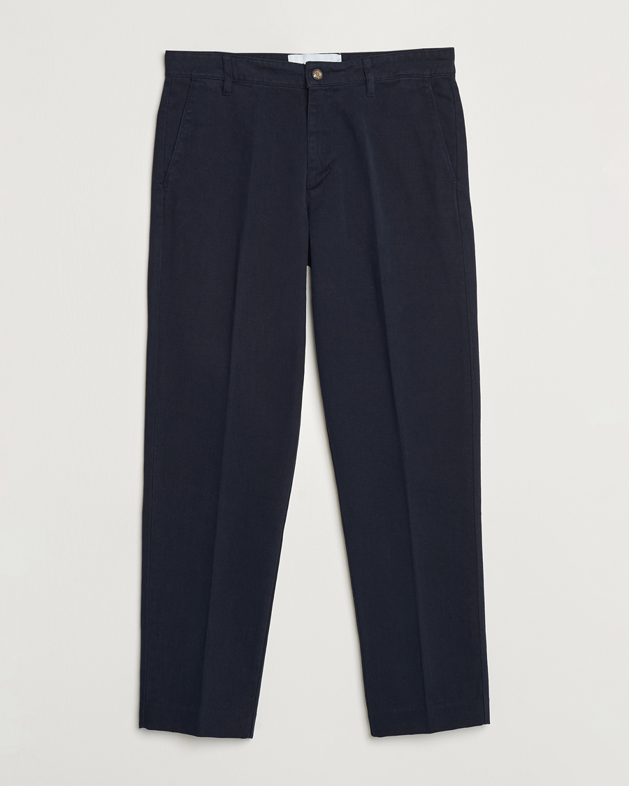 Herren | Hosen | A Day's March | Miller Cotton Lyocell Trousers Navy